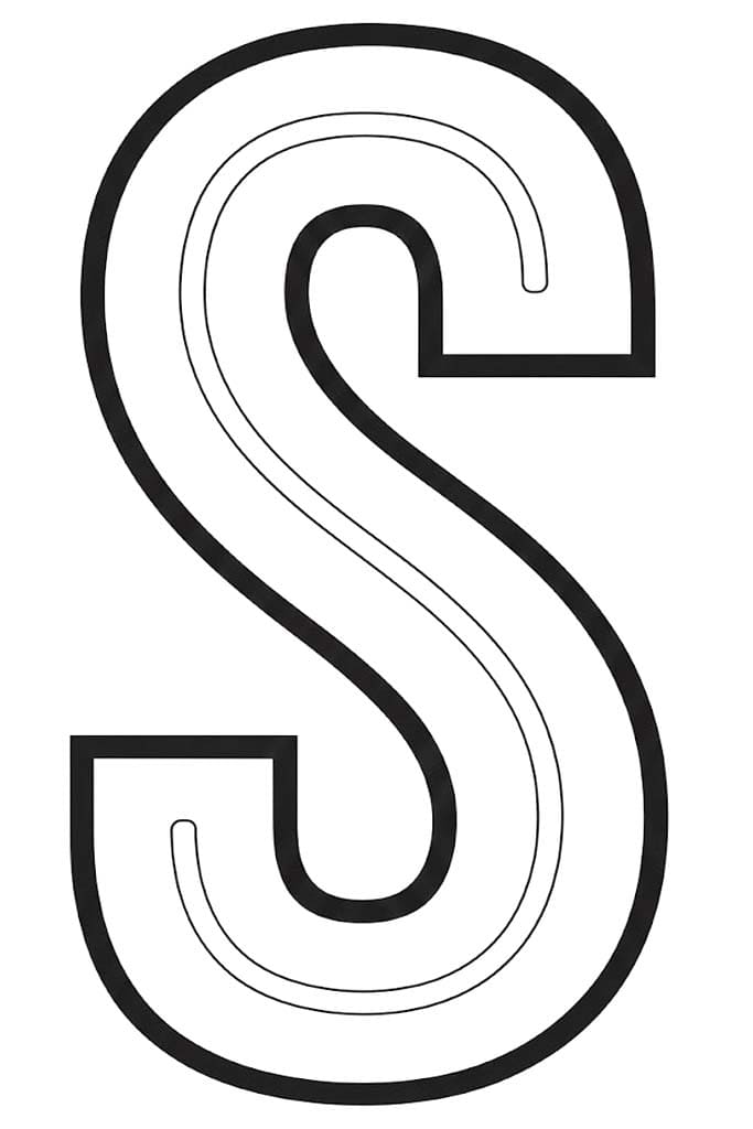 Fise de colorat cu Desenează Litera S imprimabil pentru copii