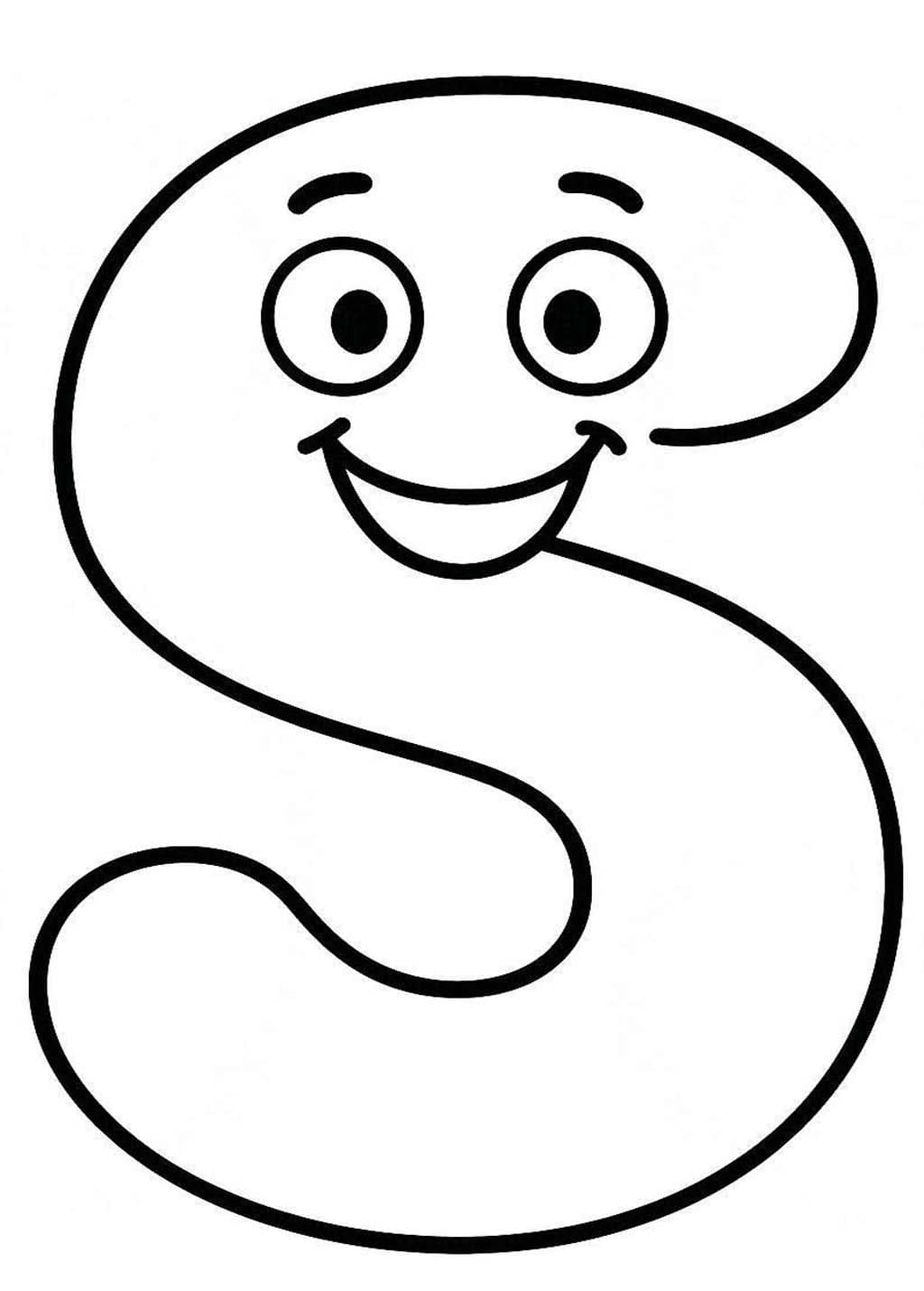 Fise de colorat cu Desenează Litera S la copii