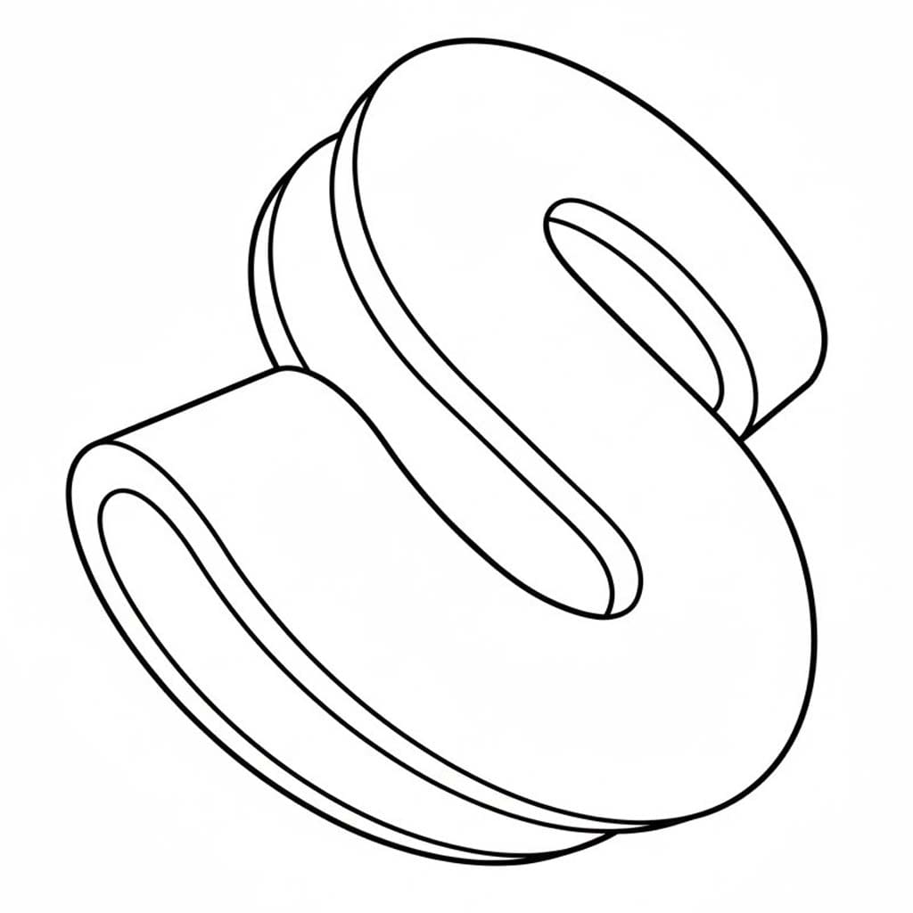 Fise de colorat cu Desenează Litera S uşor