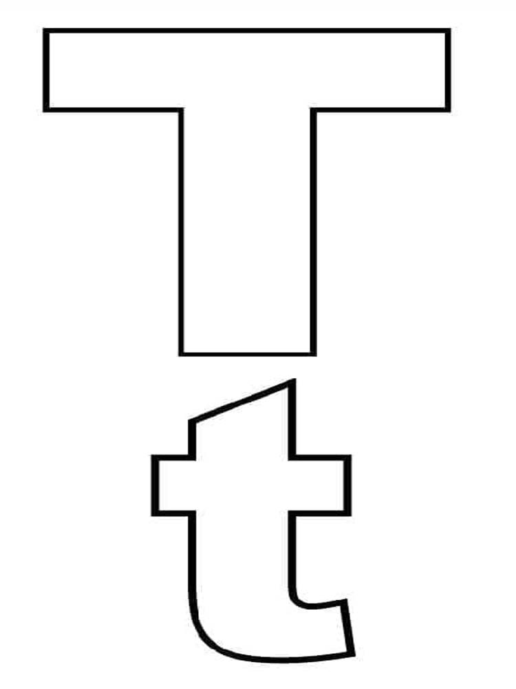 Fise de colorat cu Desenează Litera T bazic