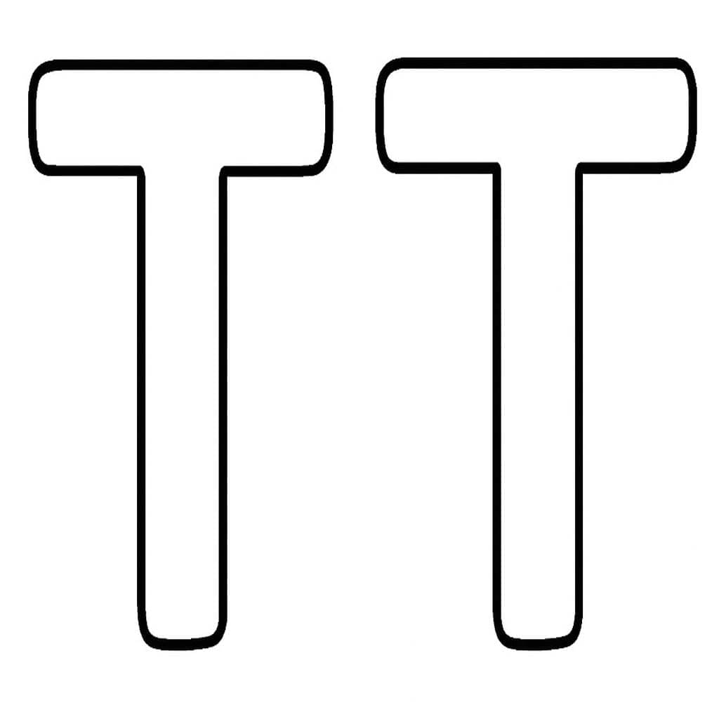 Fise de colorat cu Desenează Litera T gratuit bazic