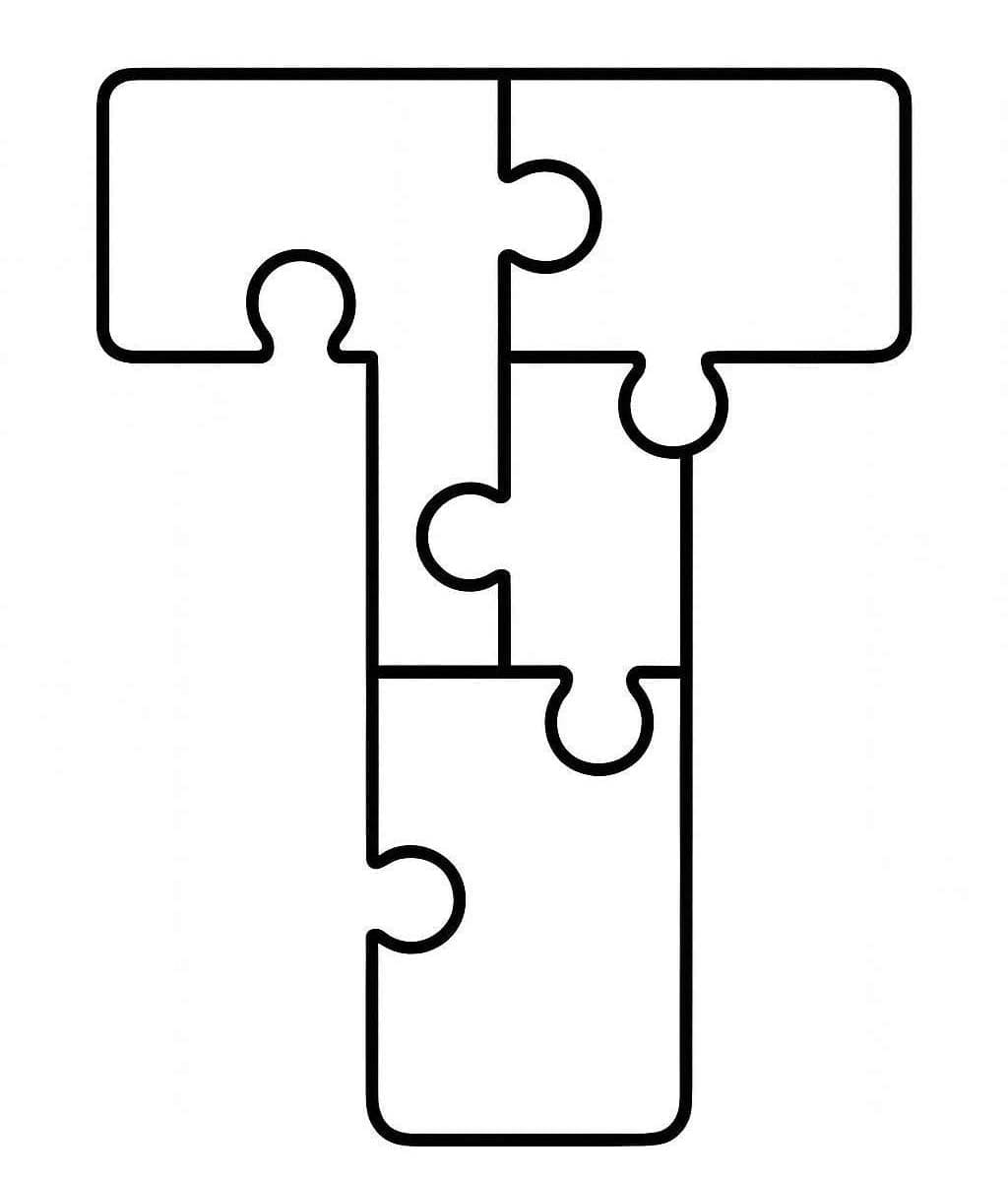 Fise de colorat cu Desenează Litera T gratuit pentru copii