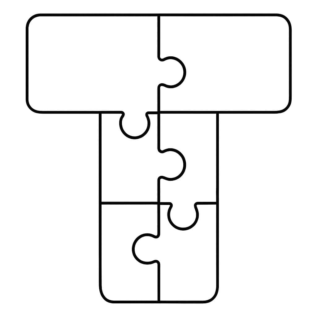 Fise de colorat cu Desenează Litera T imprimabil gratuit bazic
