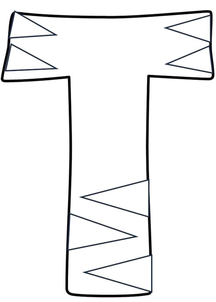 Fise de colorat cu Desenează Litera T imprimabil gratuit uşor