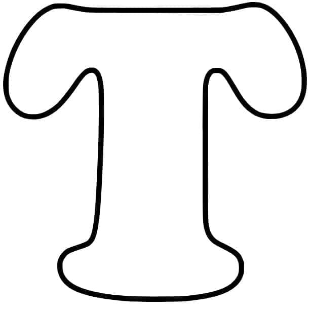 Fise de colorat cu Desenează Litera T imprimabil simplu