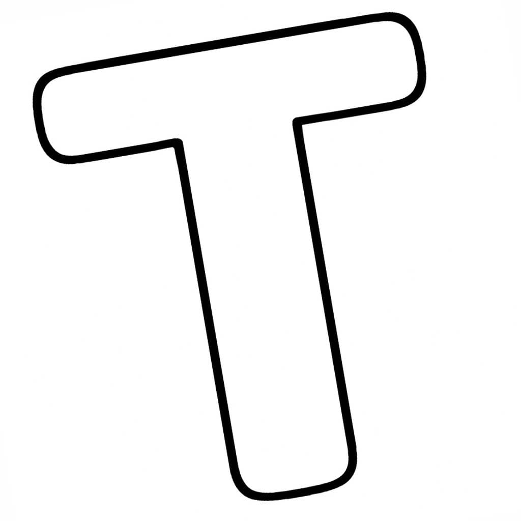 Fise de colorat cu Desenează Litera T imprimabil