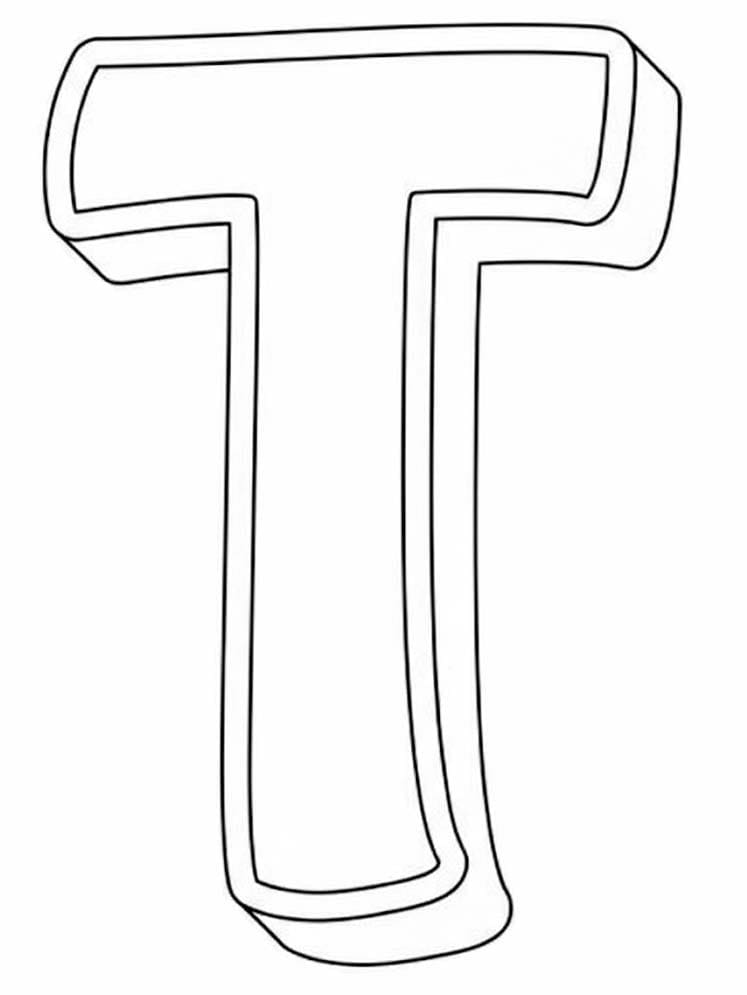 Fise de colorat cu Desenează Litera T la copii