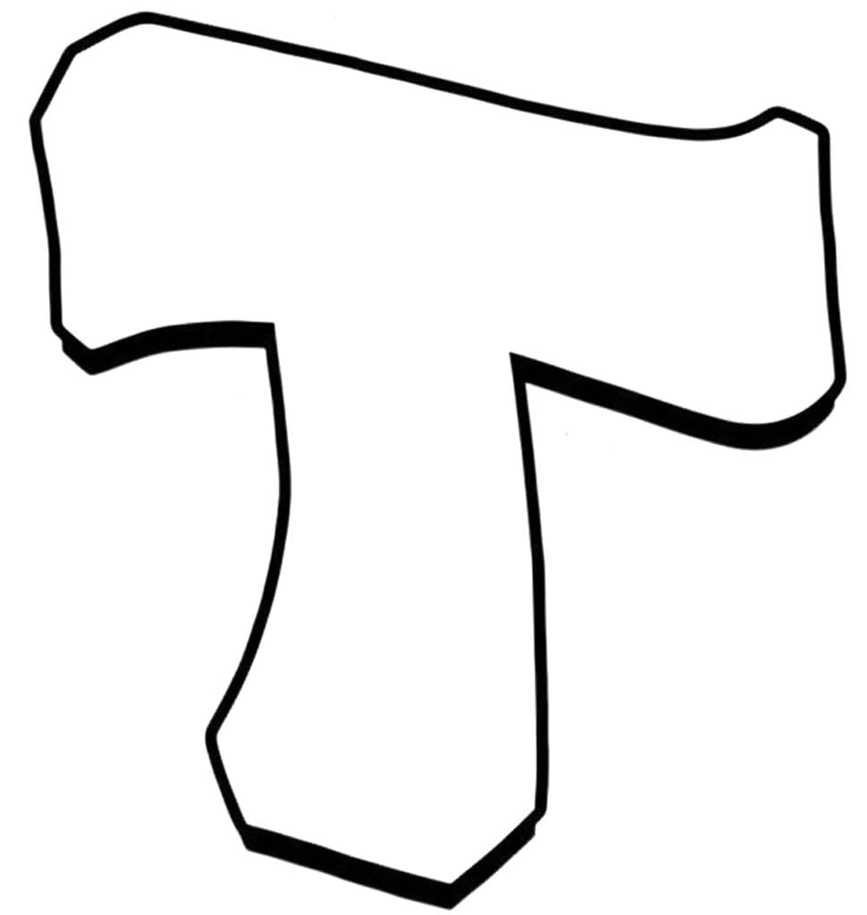 Fise de colorat cu Desenează Litera T simplu la copii