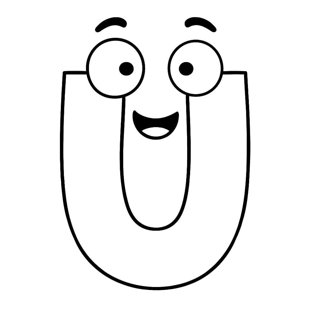 Fise de colorat cu Desenează Litera U bazic