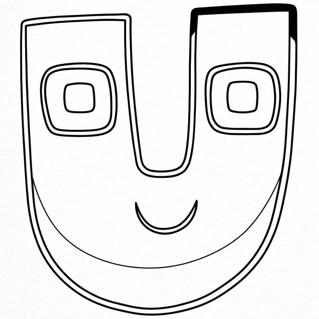 Fise de colorat cu Desenează Litera U gratuit