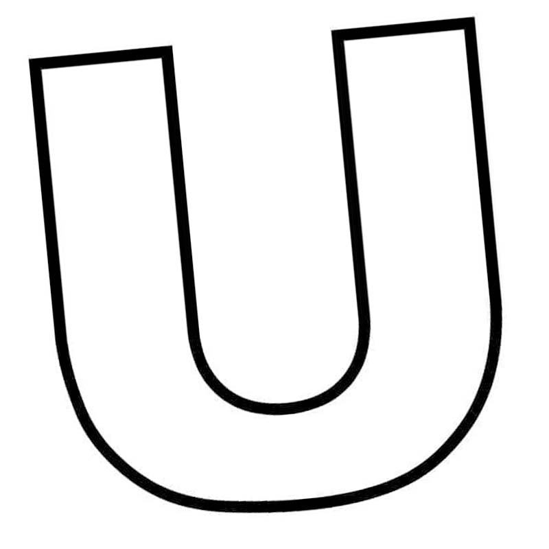Fise de colorat cu Desenează Litera U pentru copii