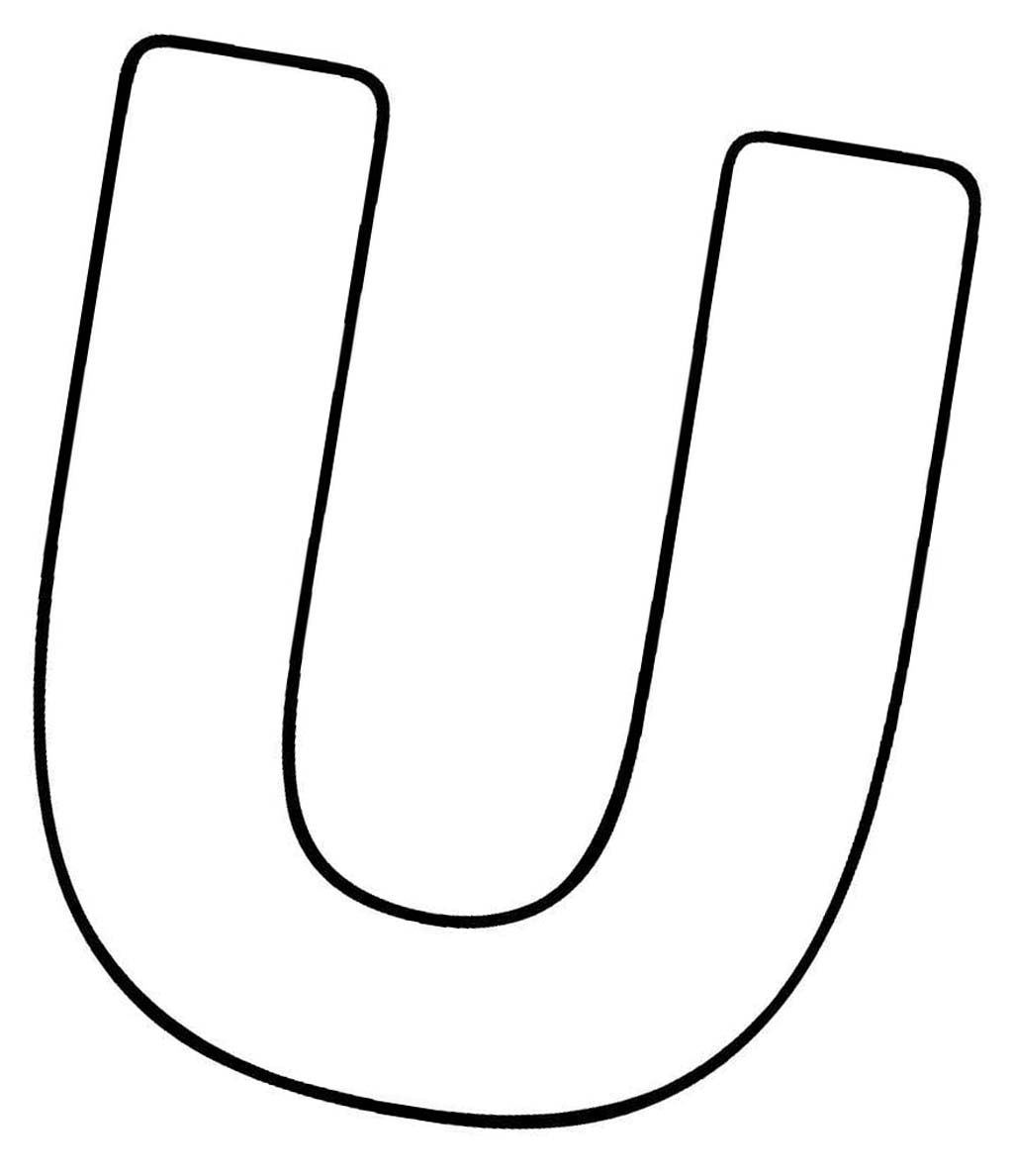Fise de colorat cu Desenează Litera U simplu la copii