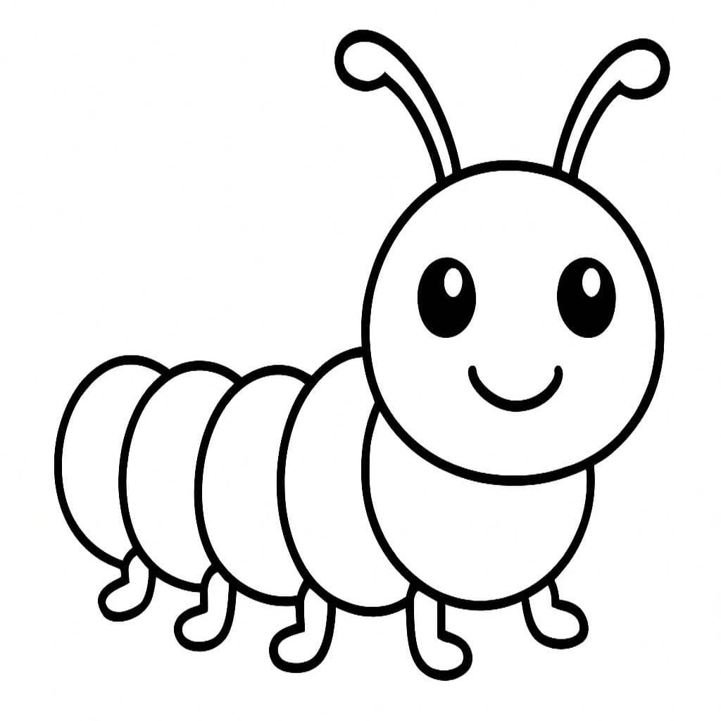 Fise de colorat cu Desenează Omida gratuit simplu