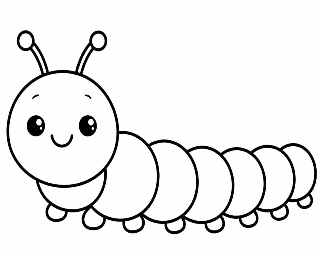 Fise de colorat cu Desenează Omida imprimabil gratuit