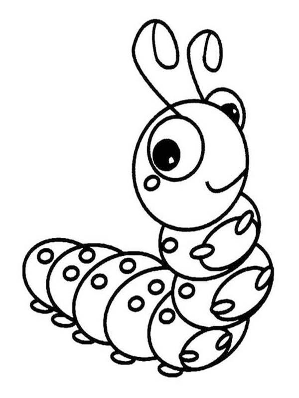 Fise de colorat cu Desenează Omida imprimabil pentru copii