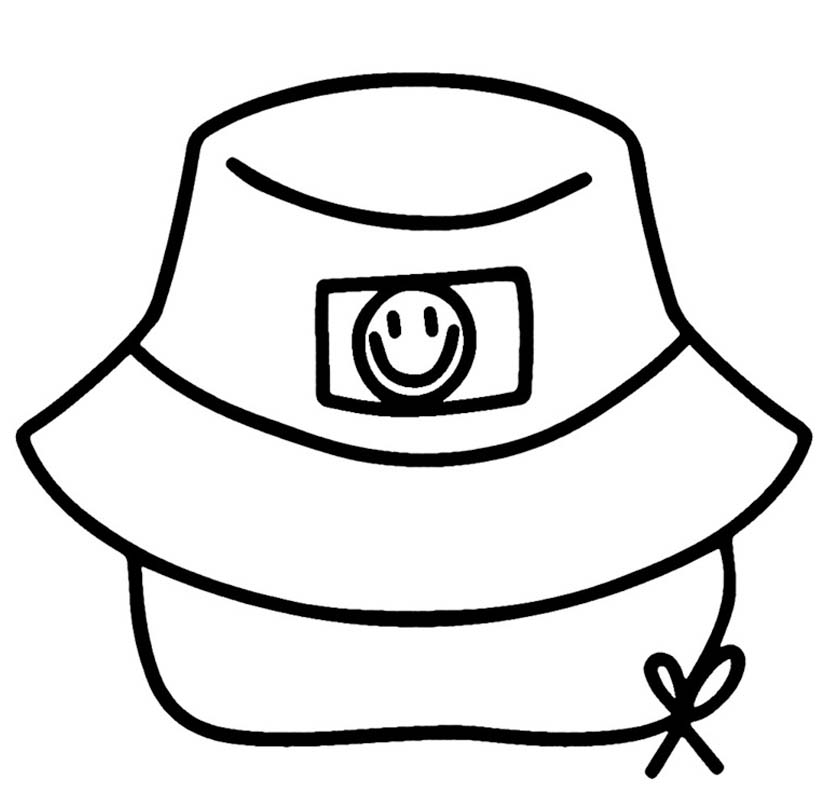 Fise de colorat cu Desenează Pălărie bazic la copii