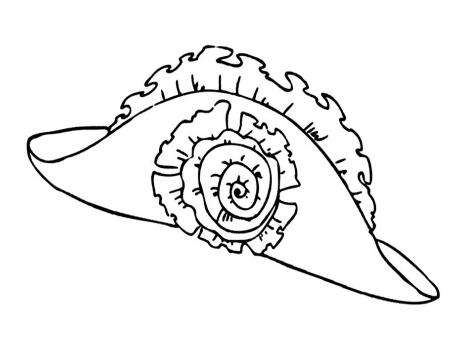 Fise de colorat cu Desenează Pălărie imprimabil gratuit simplu
