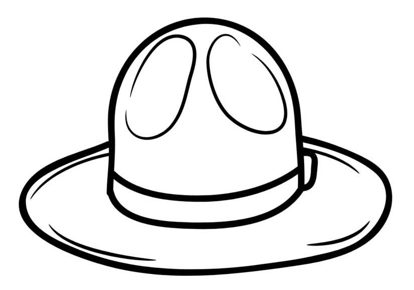 Fise de colorat cu Desenează Pălărie simplu la copii