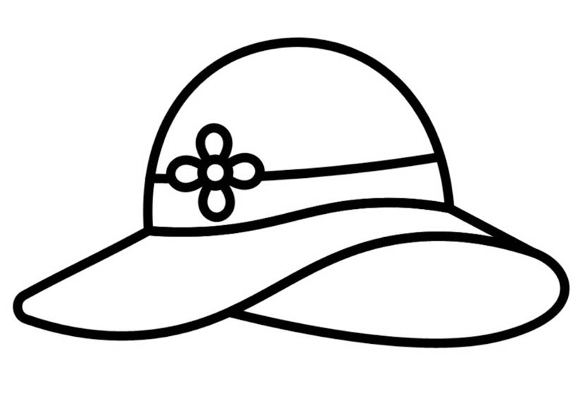 Fise de colorat cu Desenează Pălărie simplu