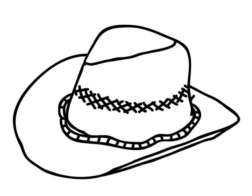 Fise de colorat cu Desenează Pălărie uşor la copii