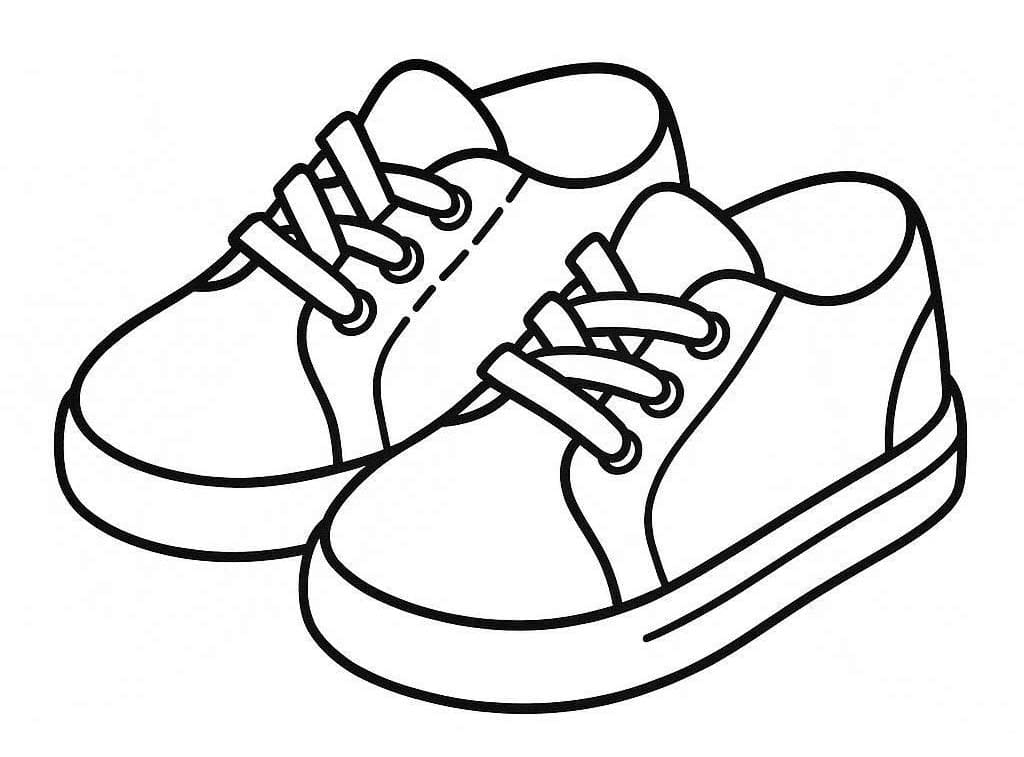 Fise de colorat cu Desenează Pantofi gratuit bazic