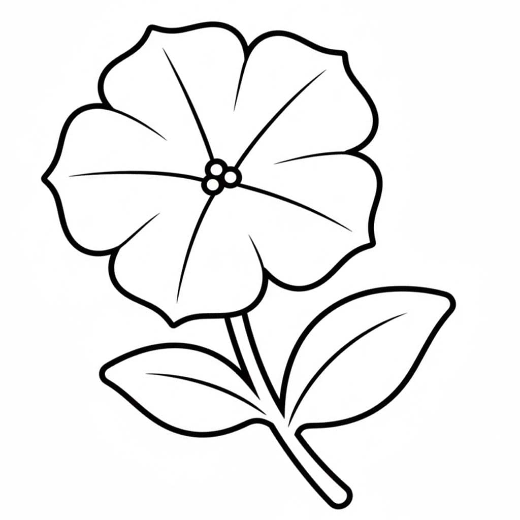 Fise de colorat cu Desenează Petunie bazic