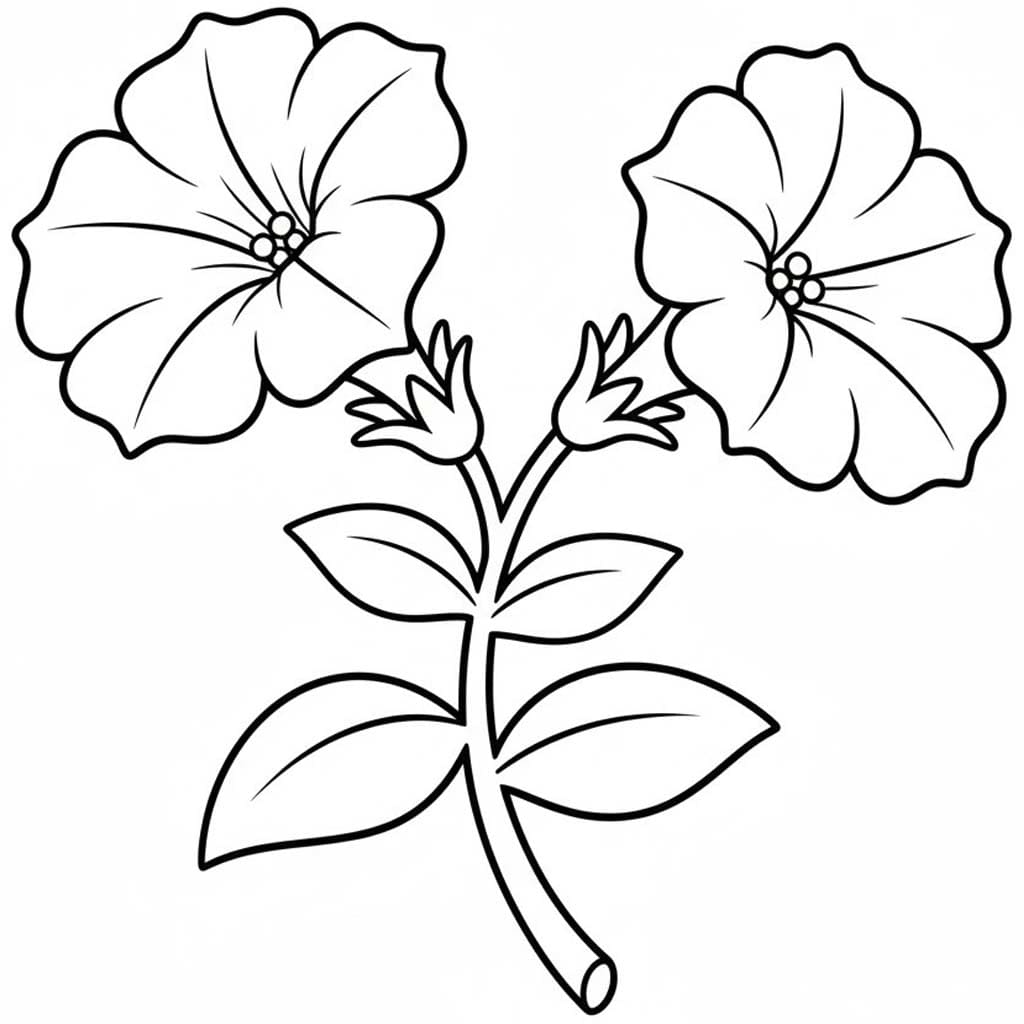 Fise de colorat cu Desenează Petunie imprimabil