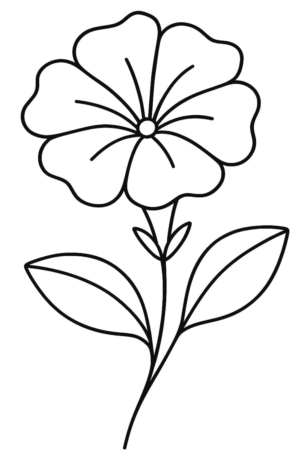 Fise de colorat cu Desenează Petunie uşor la copii
