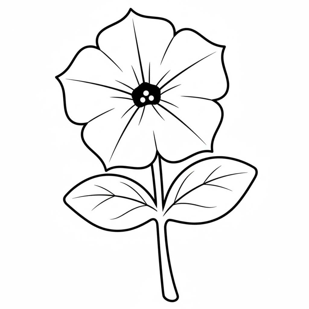 Fise de colorat cu Desenează Petunie