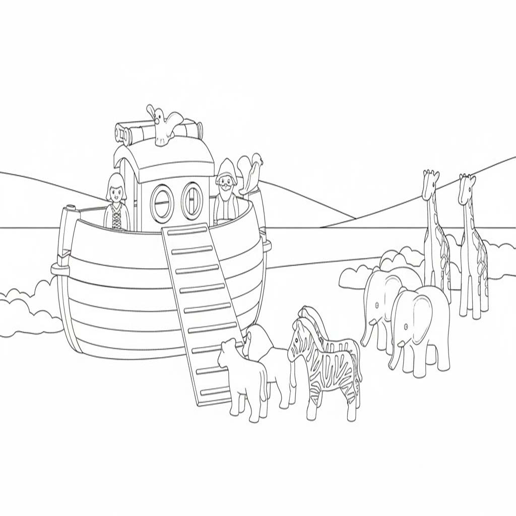 Fise de colorat cu Desenează Playmobil imprimabil gratuit bazic