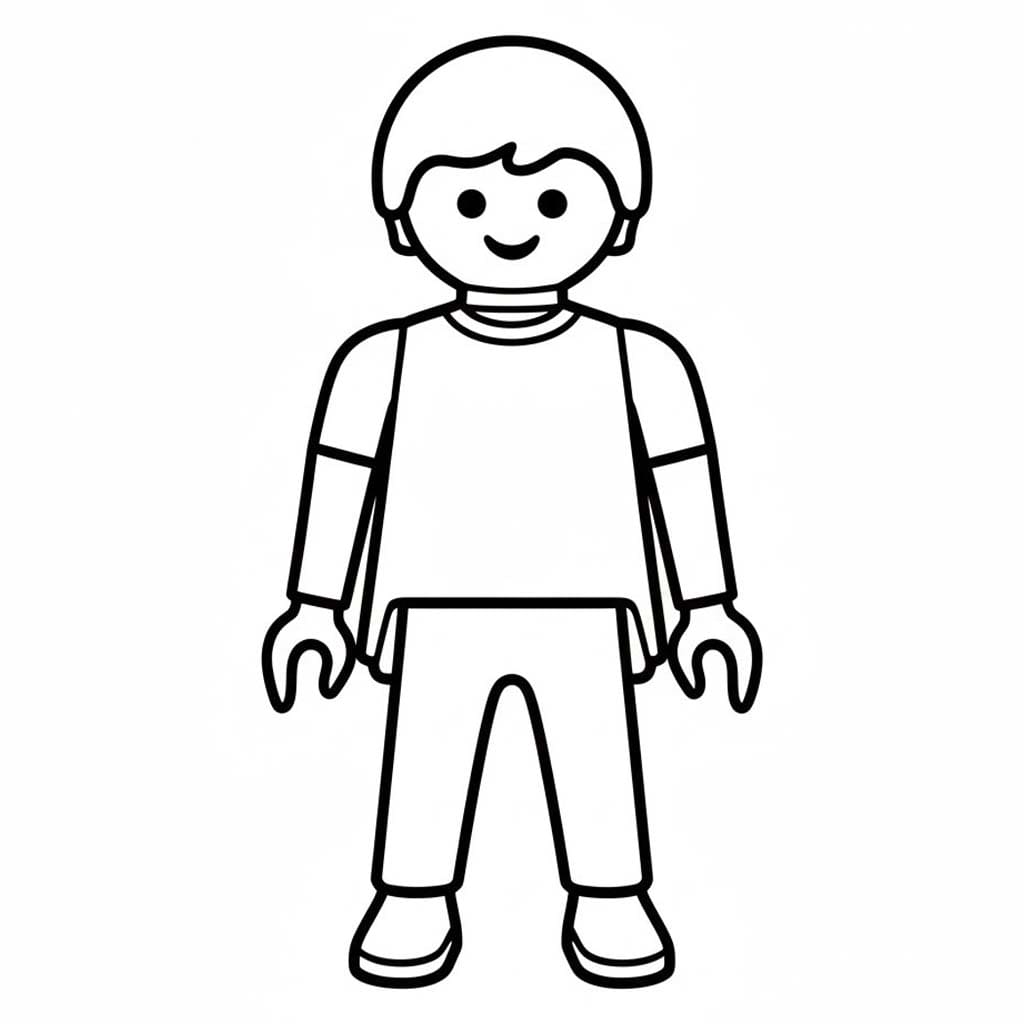 Fise de colorat cu Desenează Playmobil simplu