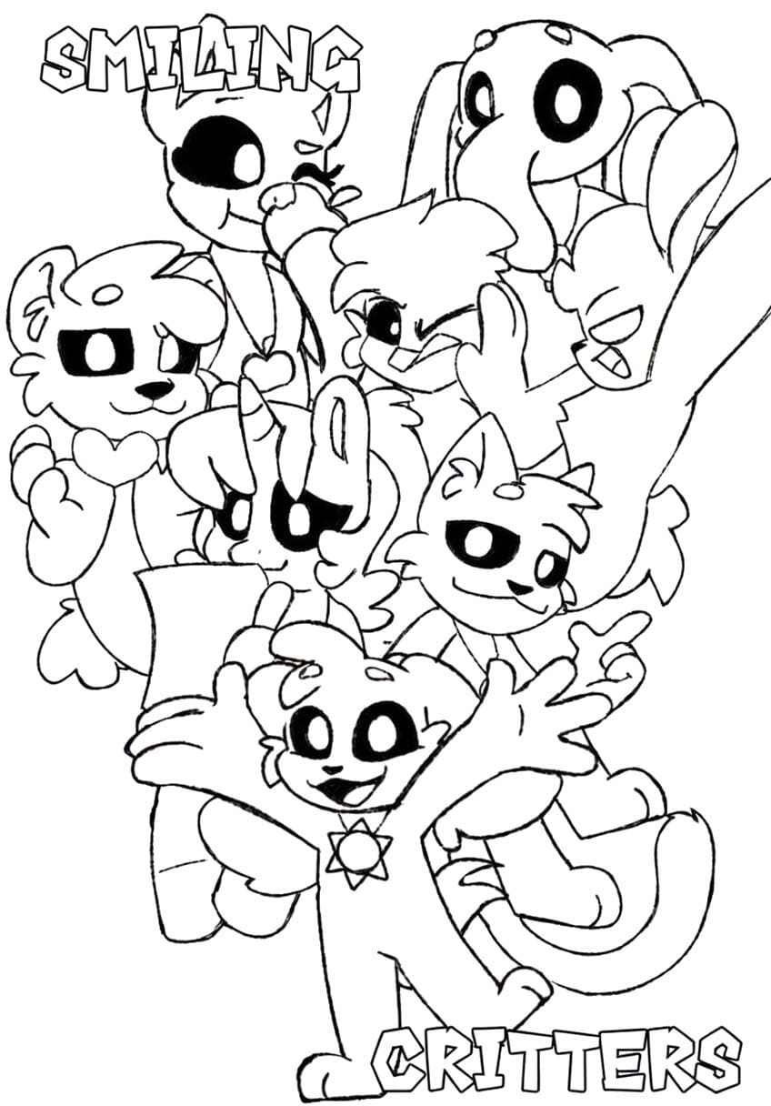 Fise de colorat cu Desenează Smiling Critters gratuit uşor