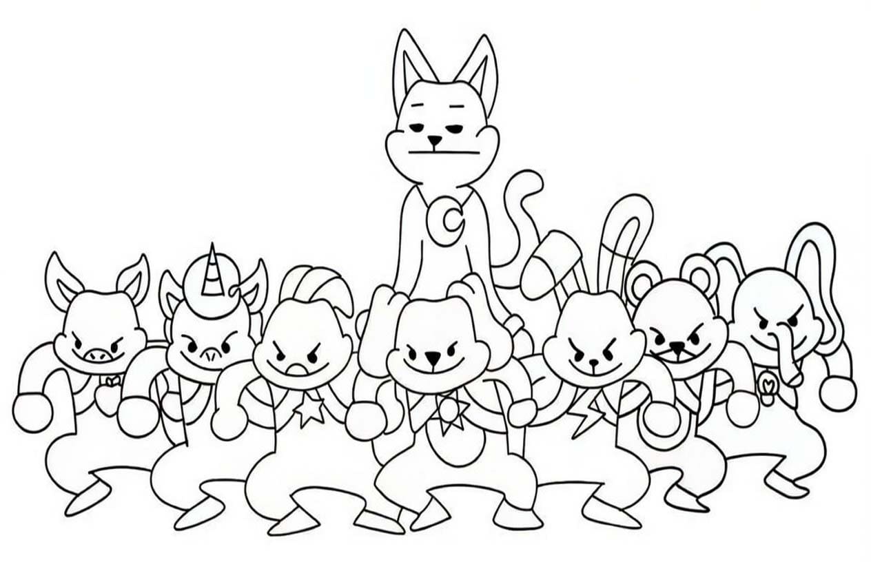 Fise de colorat cu Desenează Smiling Critters imprimabil gratuit bazic