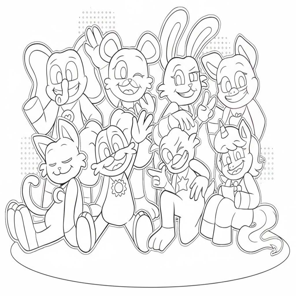 Fise de colorat cu Desenează Smiling Critters imprimabil gratuit