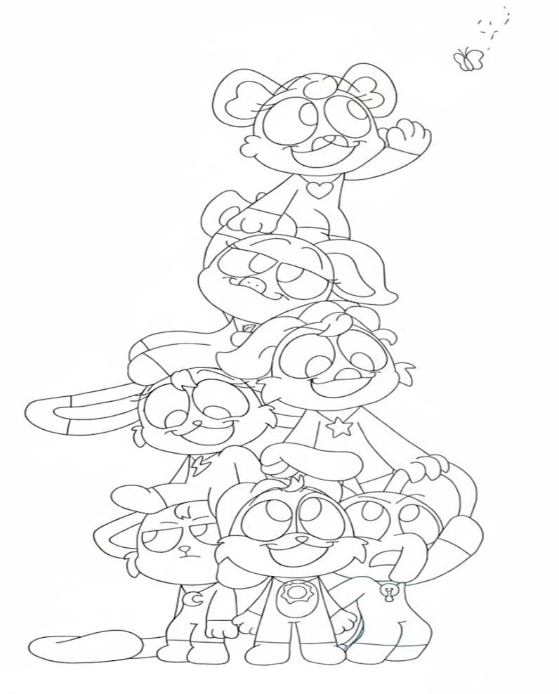 Fise de colorat cu Desenează Smiling Critters la copii