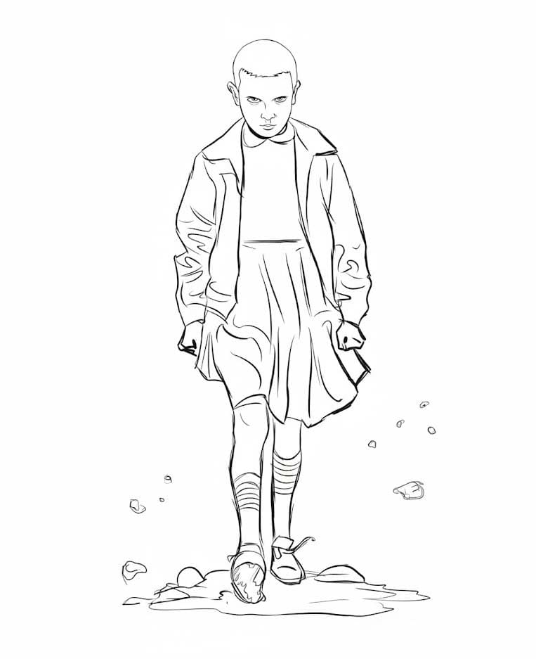 Fise de colorat cu Desenează Stranger Things simplu