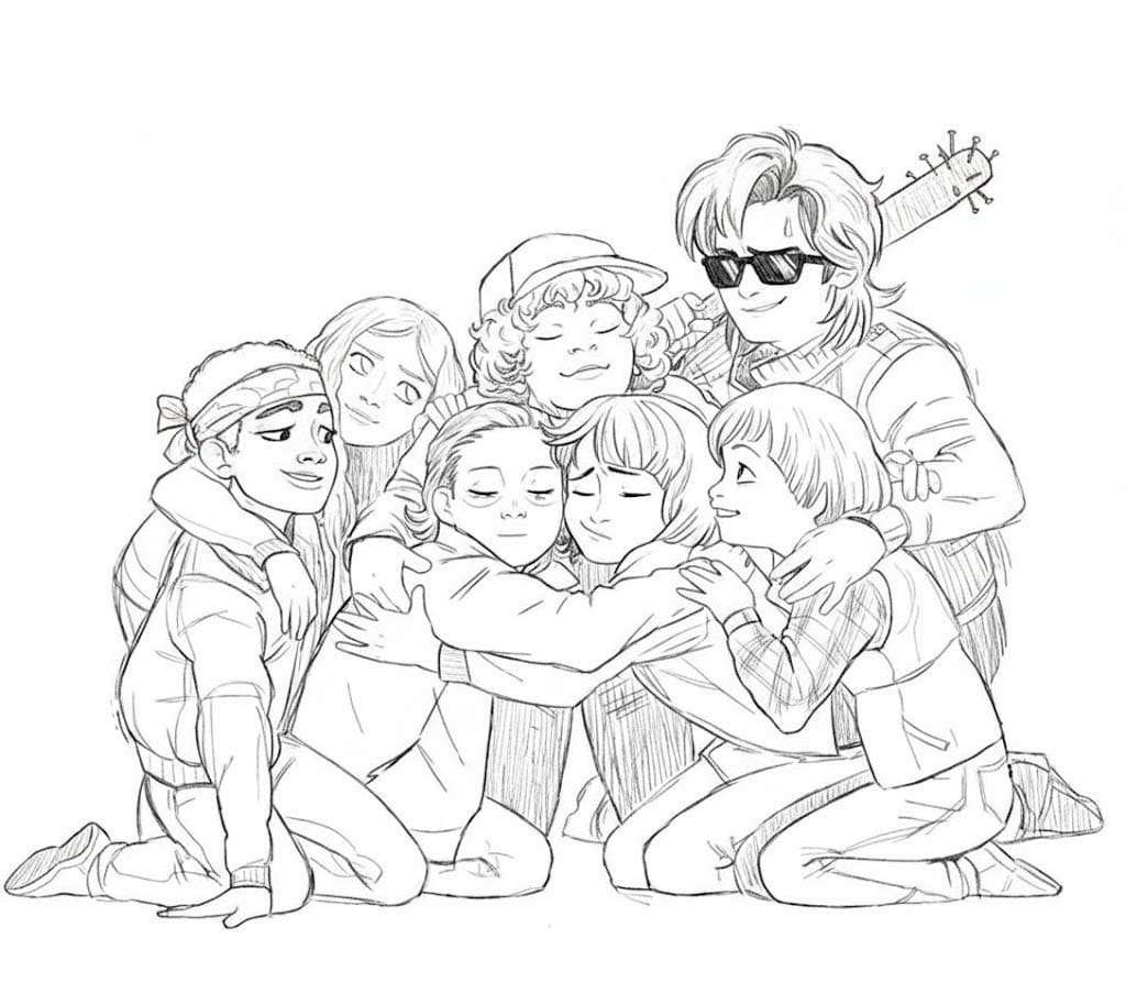 Fise de colorat cu Desenează Stranger Things