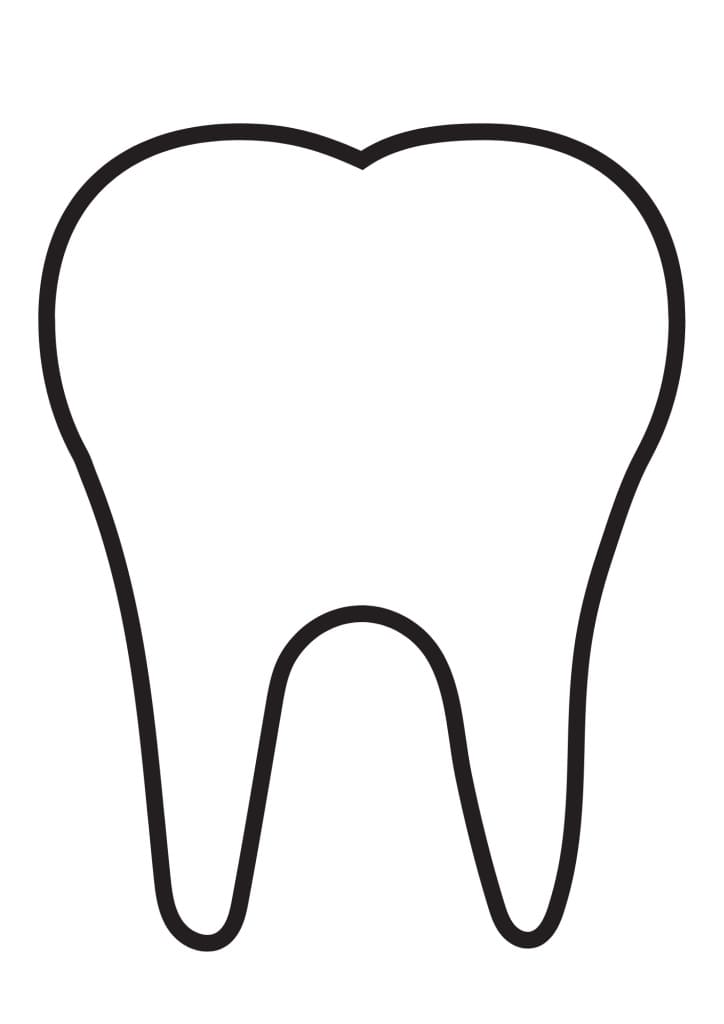 Fise de colorat cu Dinte gratuit simplu