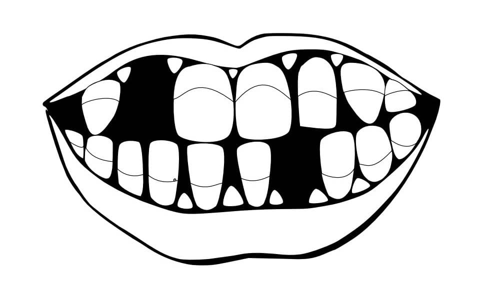 Fise de colorat cu Dinte imprimabil uşor