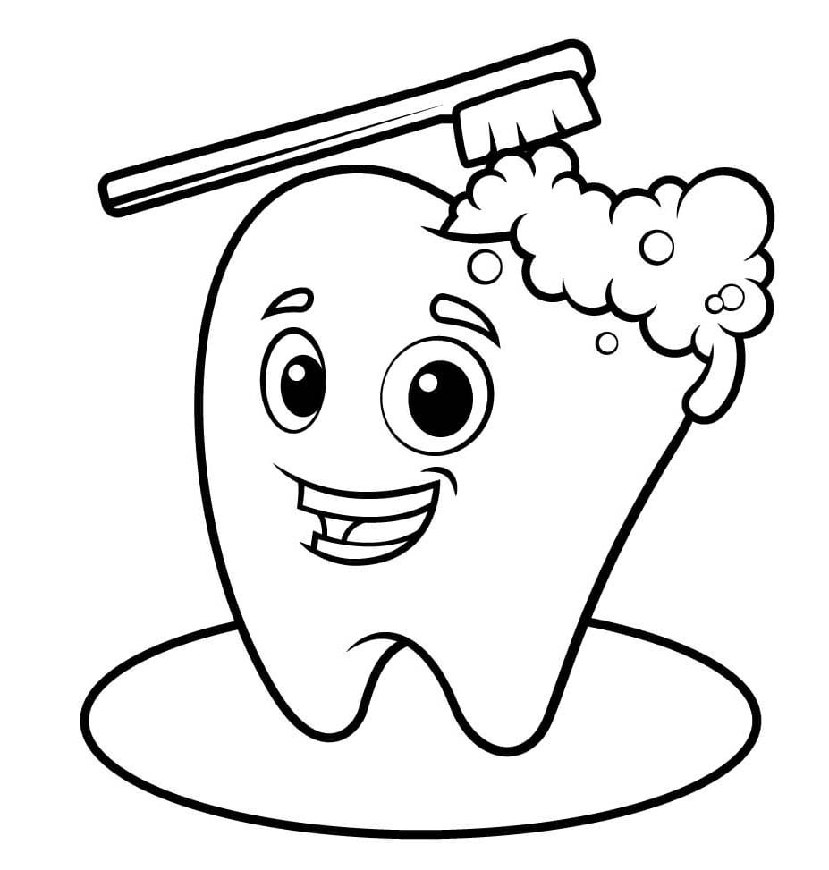 Fise de colorat cu Dinte uşor la copii