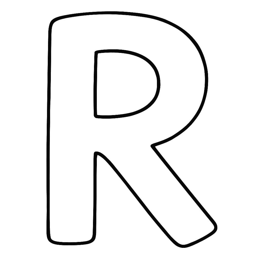 Fise de colorat cu Litera R gratuit uşor