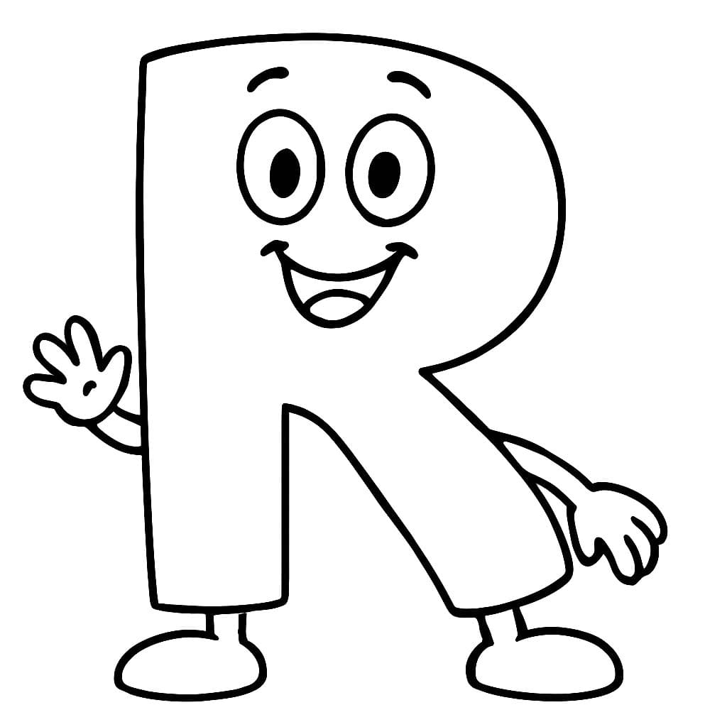 Fise de colorat cu Litera R imprimabil bazic