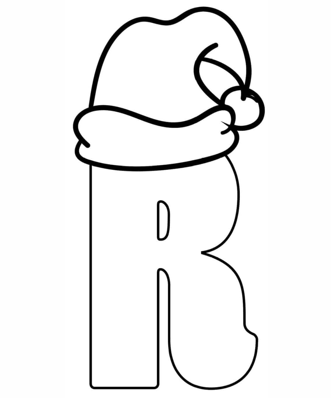 Fise de colorat cu Litera R imprimabil gratuit pentru copii