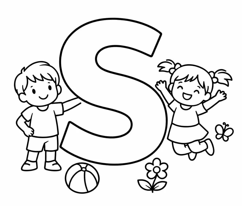 Fise de colorat cu Litera S imprimabil bazic