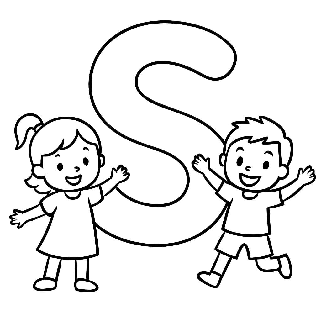 Fise de colorat cu Litera S imprimabil gratuit bazic