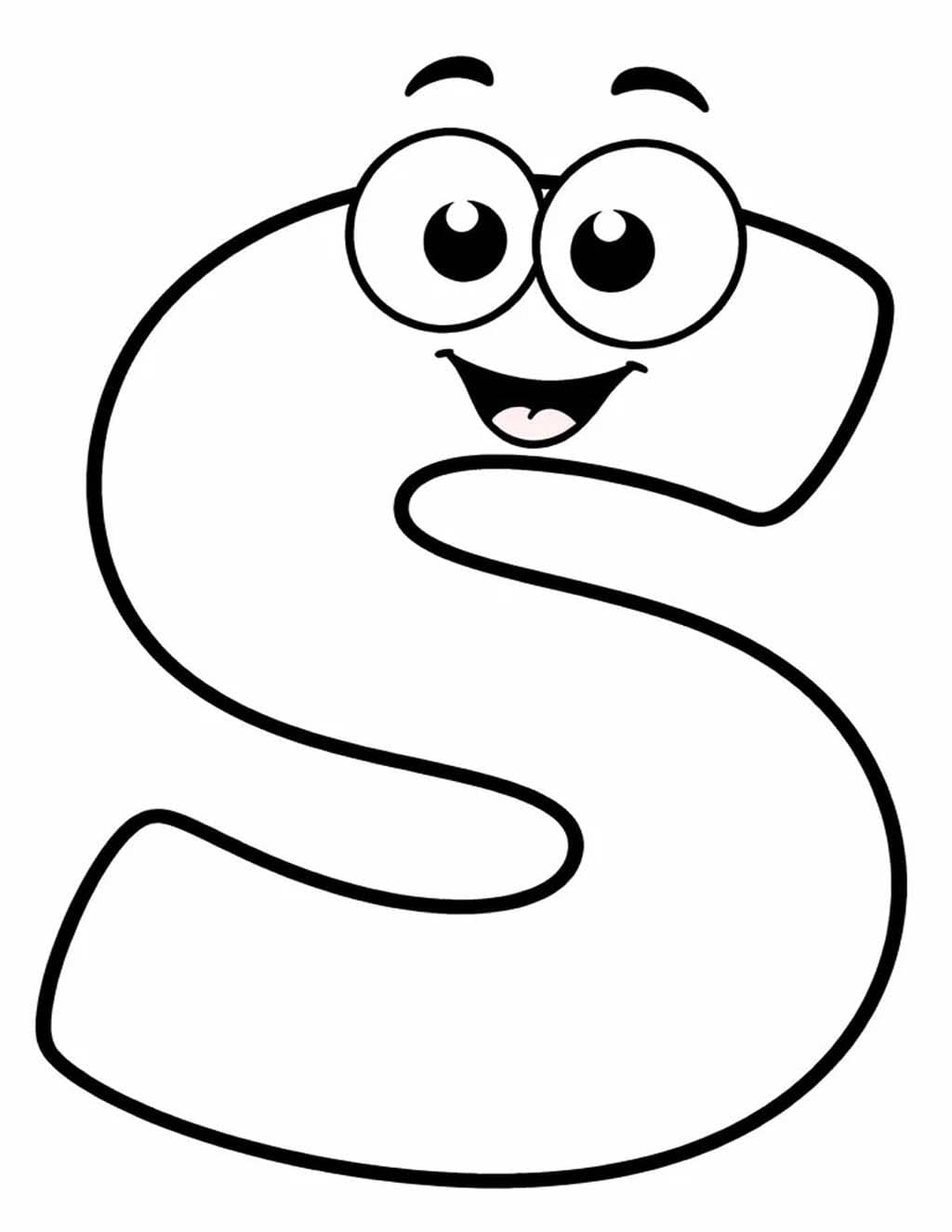 Fise de colorat cu Litera S imprimabil gratuit simplu