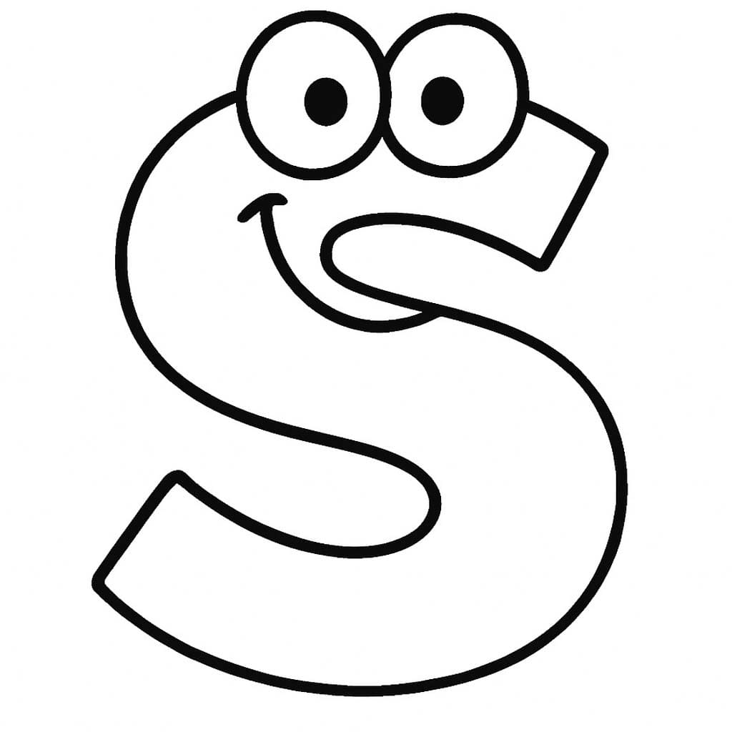 Fise de colorat cu Litera S imprimabil gratuit uşor