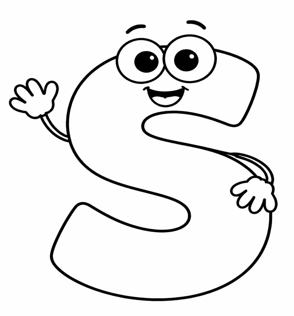 Fise de colorat cu Litera S imprimabil simplu