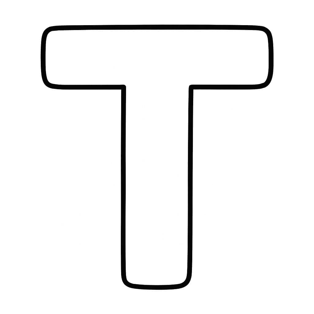 Fise de colorat cu Litera T gratuit pentru copii