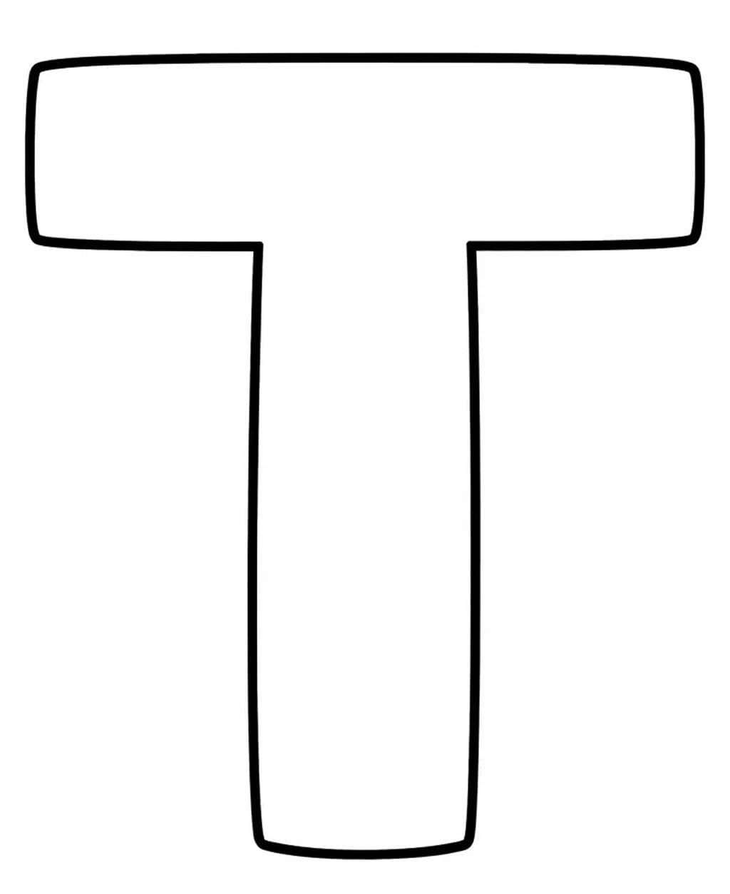 Planse de colorat cu Litera T